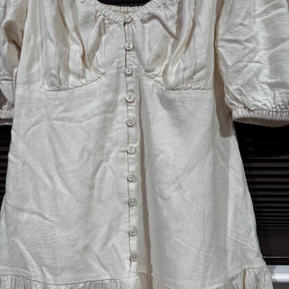 American Eagle Puff Sleeve Babydoll Dress Cream SZ: Small - Picture 5 of 15